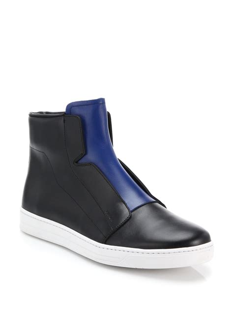 prada high-top sneakers men's|Prada men's slip on sneakers.